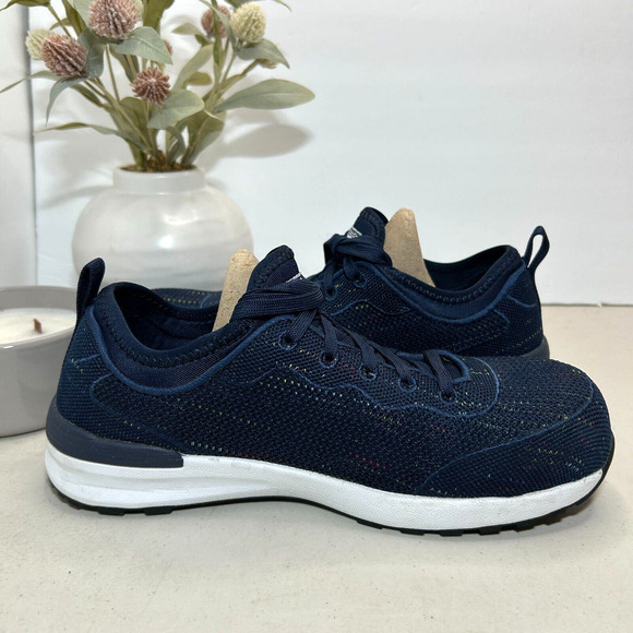 Skechers Bulklin Balran Safety Toe Work Sneakers Navy/White 108033 Women's 7.5/8 - Picture 6 of 10
